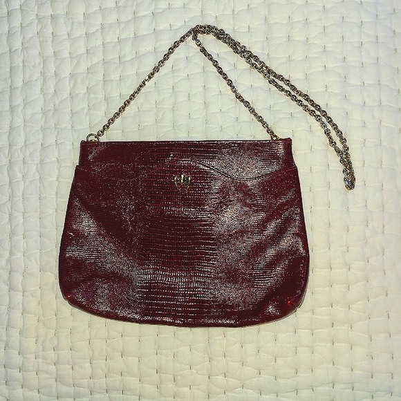 ORIGINALS BY CAPRICE BURGUNDY HANDBAG WITH CHAIN - Picture 4 of 9